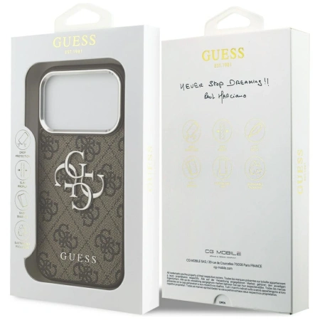 GUESS ETUI CASE DO IPHONE 17 PRO GRANULOWANE LOGO 4G Z LOGO DESIGN