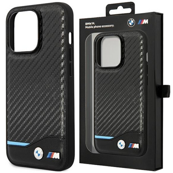 Etui BMW Leather Carbon na iPhone 15 Pro Max - czarne