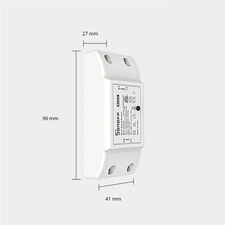 Sonoff RFR2 inteligentny bezprzewodowy przełącznik przekaźnik sterownik Wi-Fi 433 MHz RF biały (M0802010002)