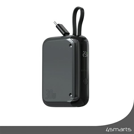 4SMARTS POWERBANK 10000MAH 30W DO TELEFONÓW Z WBUODOWANYM KABLEM USB-C 15CM