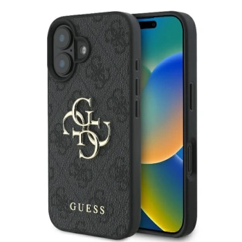 GUESS ETUI HARDCASE DO IPHONE 16 6.1 OCHRONNY POKROWIEC Z DUŻYM LOGO