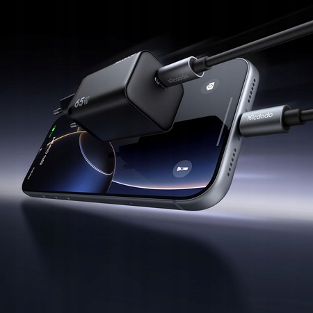 MCDODO SZYBKA ŁADOWARKA SIECIOWA ZASILACZ KOSTKA DO ŁADOWARKI USB-C 65W GAN