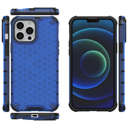 HURTEL ETUI PANCERNE HONEYCOMB Z ŻELOWĄ RAMKĄ DO IPHONE 13 PRO MAX OCHRONNE