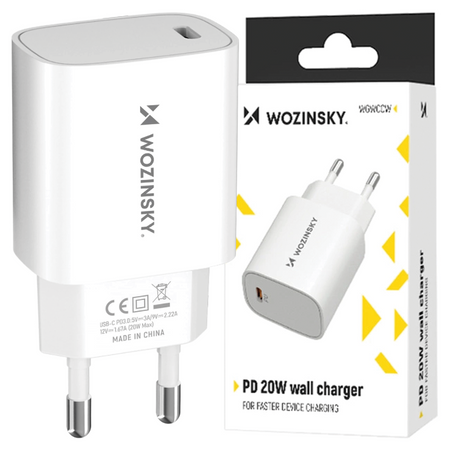 WOZINSKY ŁADOWARKA SIECIOWA WGWCCW 20W USB-C DO TELEFONU IPHONE SAMSUNG 20W