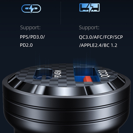 USAMS ŁADOWARKA SAMOCHODOWA C35 USB USB-C 45W DO TELEFONÓW ZŁĄCZE USB-C