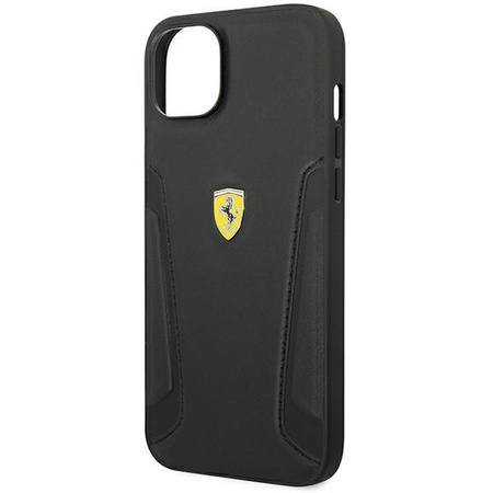 Ferrari FEHCP14SRBUK iPhone 14 6,1" czarny/black hardcase Leather Stamp Sides