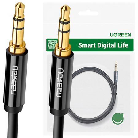 Ugreen kabel audio AUX wtyczka prosta minijack 3,5 mm 1m czarny (AV112)