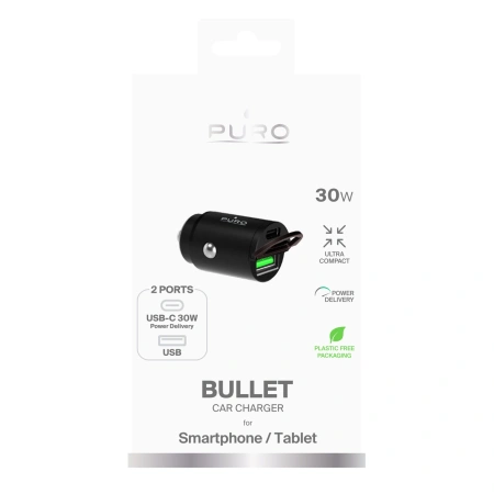 PURO ELEKTRIK ŁADOWARKA SAMOCHODOWA MINI 30W POWER DELIVERY USB-C USB-A