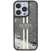 Etui Guess Liquid Glitter Gold Stripes na iPhone 15 Pro - czarne