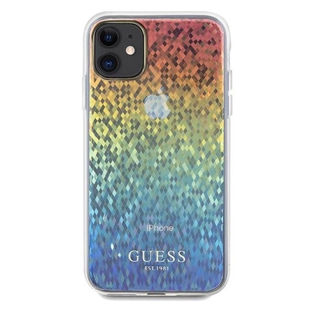 Etui Guess IML Faceted Mirror Disco Iridescent na iPhone 11 / Xr - wielokolorowe