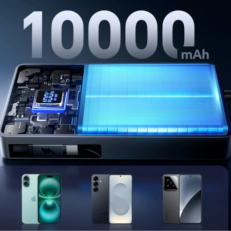 JOYROOM POWERBANK JR-PR1 10000MAH 22,5W Z WBUDEDZONYM KABLEM USB-C