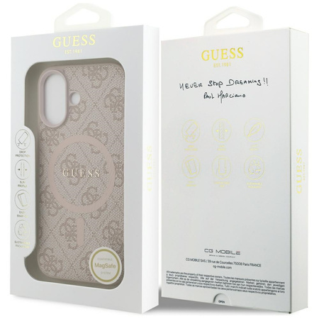 Etui Guess 4G Ring Classic Logo MagSafe  do iPhone 17 różowy
