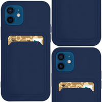 Card Case silikonowe etui portfel z kieszonką na kartę dokumenty do Xiaomi Redmi Note 11 Pro+ 5G / 11 Pro 5G / 11 Pro granatowy