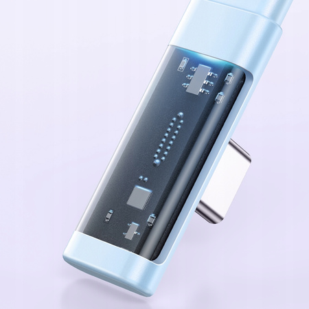 MCDODO KABEL USB-C KĄTOWY SZYBKIE ŁADOWANIE USB TYP C 3A 65W NIEBIESKI 1M