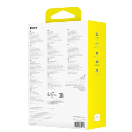 Powerbank Baseus Qpow Pro+ 10000mAh 22.5W z wbudowanym kablem USB-C z wyświetlaczem - fioletowy