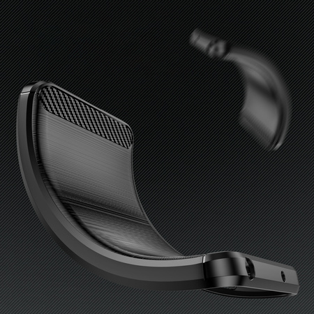 Carbon Case etui Xiaomi Poco X5 Pro 5G elastyczny silikonowy karbonowy pokrowiec czarne