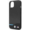 Etui BMW BMHCP13M22NBCK na iPhone 13 - czarne Leather Carbon