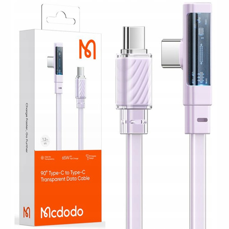 Mcdodo High-speed Angle Cable USB-C PD 65W 1.8M Purple