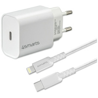 Ładowarka sieciowa 4smarts VoltPlug 20W PD MFI USB-C z kable USB-C do Lightning biały