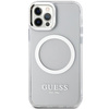 Etui Guess GUHMP12MHTRMS na iPhone 12 / iPhone 12 Pro - srebrne Metal Outline Magsafe