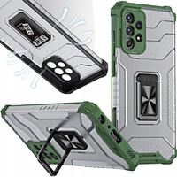 Crystal Ring Case pancerne hybrydowe etui pokrowiec + magnetyczny uchwyt Samsung Galaxy A72 4G zielony