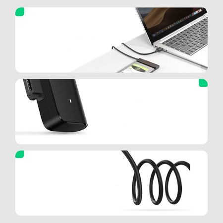 Ugreen adapter przejściówka dysku HDD SSD 2,5 SATA  3.0 - USB 3.2 Gen 1 (SuperSpeed USB 5 Gbps) czarny (70609 CM321)