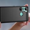 Carbon Case etui do Infinix Hot 12 Pro elastyczny silikonowy karbonowy pokrowiec czarne
