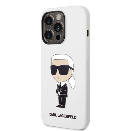 Karl Lagerfeld KLHCP14LSNIKBCH iPhone 14 Pro 6,1" hardcase biały/white Silicone Ikonik