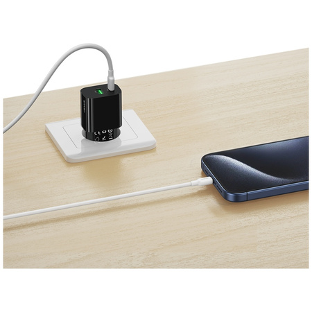 USAMS ŁADOWARKA SIECIOWA CC317 T65 33W DO TELEFONÓW USB-C USB-A FAST