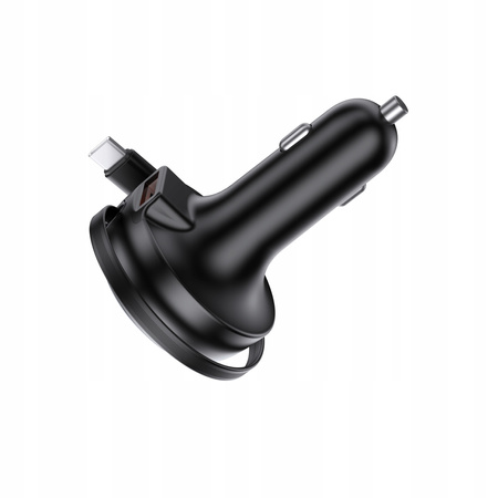 PALPRO SZYBKA ŁADOWARKA SAMOCHODOWA 2X USB-A USB-C KABEL ZWIJANY 53W
