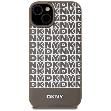 DKNY CASE HARDCASE DO IPHONE 15 14 13 6.1 DO MAGSAFE SKÓRZANE Z LOGO