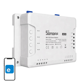 SONOFF INTELIGENTNY PRZEŁĄCZNIK WIFI 4CHR3 DO ZDALNEGO STEROWANIA TELEFONEM