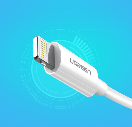 Ugreen kabel przewód USB - Lightning MFI 1m 2,4A biały (20728)