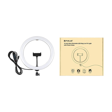 PULUZ LAMPA PIERŚCIENIOWA Z UCHWYTEM NA TELEFON DO NAGRYWAŃ STREAMINGU