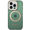 Etui Guess GUHMP14XHTCMA na iPhone 14 Pro Max zielony/khaki Gold Outline Translucent MagSafe