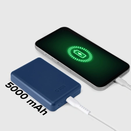 Powerbank SBS TEBB5000MAG1CB 5000 mAh kompatybilny z MagSafe - niebieski