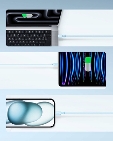 INNOSTYLE KABEL USB-C SZYBKIE ŁADOWANIE DO IPHONE SAMSUNG KEVLAR 240W 2M