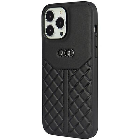 Etui Audi Genuine Leather na iPhone 13 Pro Max 6.7" - czarne AU-TPUPCIP13PM-Q8/D1-BK