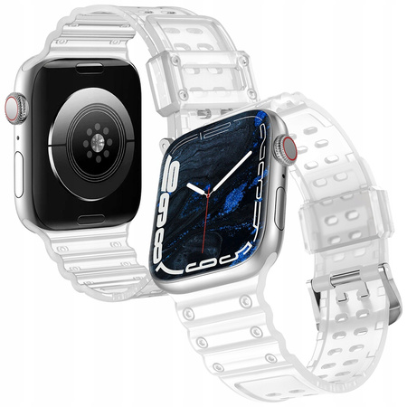 Strap Triple Protection pasek Apple Watch SE, 8, 7, 6, 5, 4, 3, 2, 1 (41, 40, 38 mm) opaska bransoleta przezroczysty