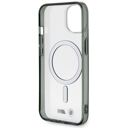 Etui BMW BMHMP14SHCRS na iPhone 14 - przezroczyste hardcase Silver Ring MagSafe