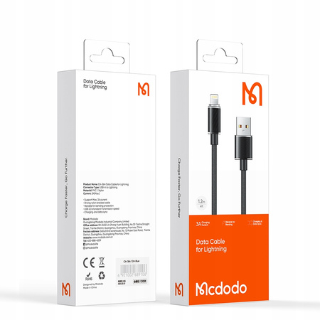 Mcdodo Heavy Duty High Speed for iPhone Usb Cable 36W 1.2M Blue