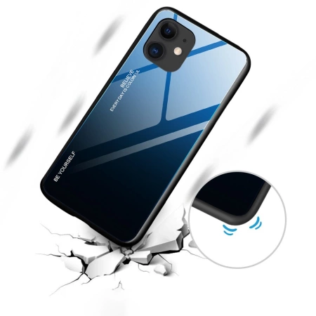 HURTEL ETUI POKROWIEC GRADIENT GLASS DO IPHONE 12 MINI ZE SZKŁEM HARTOWANYM