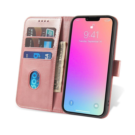 Magnet Case etui do Xiaomi Redmi Note 12 5G / Poco X5 5G pokrowiec z klapką portfel podstawka różowe