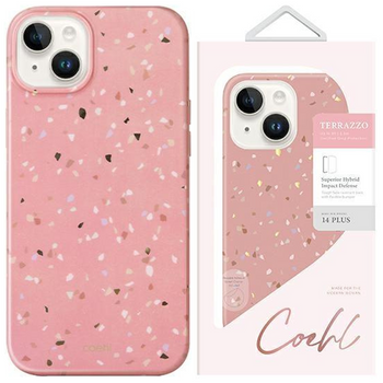 Etui Uniq Coehl Terrazzo na iPhone 14 Plus różowy/coral pink