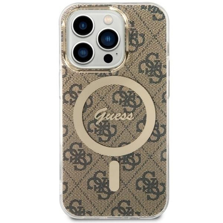 Etui Guess GUHMP14LH4STW na iPhone 14 Pro - brązowe 4G MagSafe