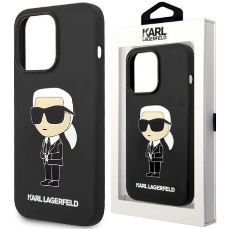 Karl Lagerfeld KLHMP14XSNIKBCK iPhone 14 Pro Max 6,7" hardcase czarny/black Silicone Ikonik Magsafe