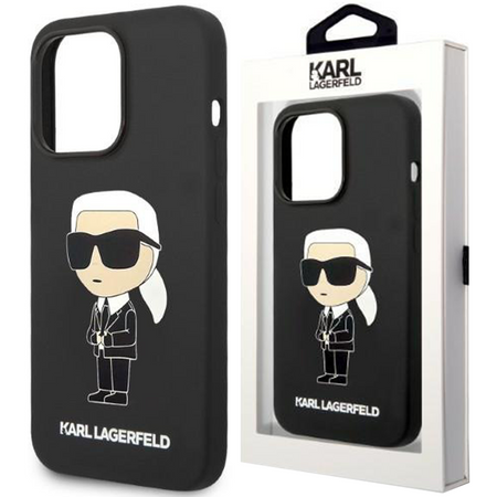 Karl Lagerfeld KLHMP14LSNIKBCK iPhone 14 Pro 6,1" hardcase czarny/black Silicone Ikonik Magsafe
