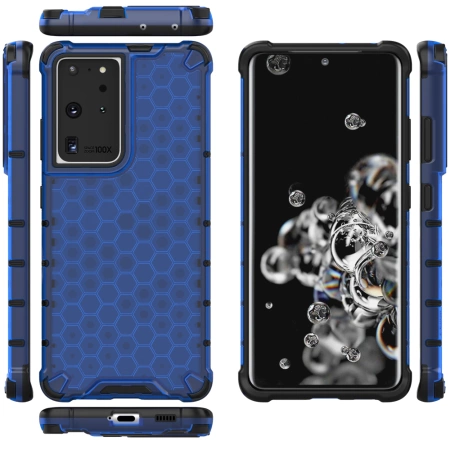 HURTEL HONEYCOMB ETUI PANCERNE DO SAMSUNG GALAXY S22 ULTRA Z ŻELOWĄ RAMKĄ