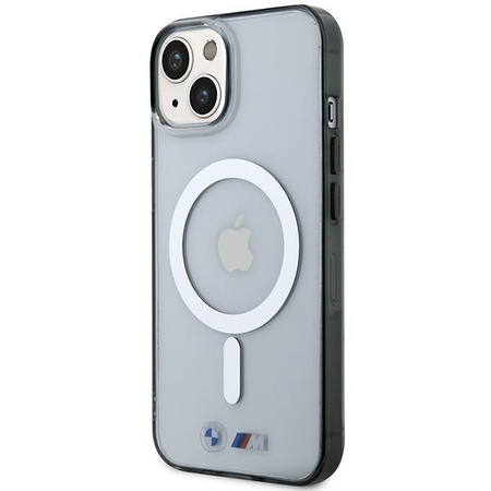 Etui BMW BMHMP14SHCRS na iPhone 14 - przezroczyste hardcase Silver Ring MagSafe