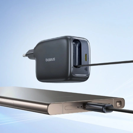 Ładowarka sieciowa Baseus EnerCore CJ11 45W z portem USB-C i ze zwijanym kablem USB-C - czarna